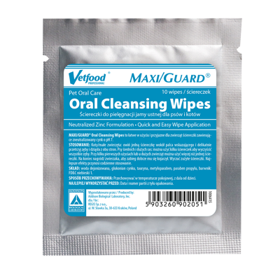 VETFOOD MAXI/GUARD Oral Cleansing Wipes 10 szt.