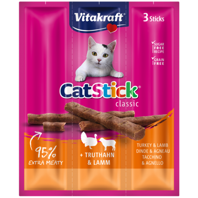 Vitakraft Kabanosy Cat Stick Mini indyk z jagnięciną dla kota 3x18g
