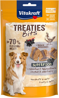 Vitakraft Treaties Bits superfood czarny bez 100g przysmak dla psa 
