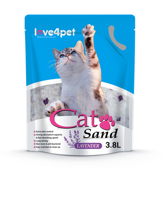 Żwirek Silikonowy dla Kota Cat Sand Lavender 3,8l-1,5kg/ Opakowanie uszkodzone (2433) !!!  