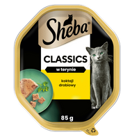  SHEBA Classics tacka 85 g – mokra karma pełnoporcjowa dla dorosłych kotów, koktajl drobiowy, w terynie