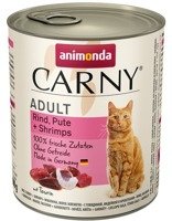 ANIMONDA Cat Carny Adult smak: wołowina, indyk i krewetki 800g 