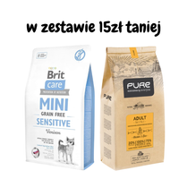 BRIT CARE Mini Grain-Free Sensitive 2kg + PURE Brave mini 2kg 