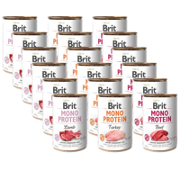 BRIT MONO PROTEIN Mix Smaków 18x400g