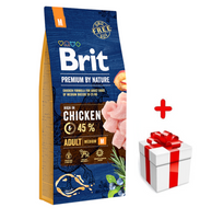 BRIT Premium By Nature Adult M 15kg  + niespodzianka dla psa GRATIS!