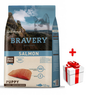 Bravery Grain Free Puppy Medium Large Salmon 12kg + niespodzianka dla psa GRATIS!