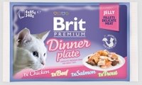 Brit cat pouch jelly fillet dinner plate 340g (4x85g)
