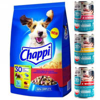 CHAPPI 9kg - sucha karma dla psów z wołowiną, drobiem i warzywami + Frendi 15x400g 