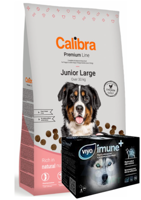 Calibra Dog Premium Line Junior Large 12 kg + napój probiotyczny dla psa 14 x 30 ml 