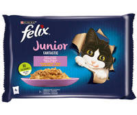FELIX Fantastic Junior w galaretce z kurczakiem i łososiem 4x85g