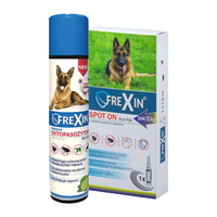FREXIN Krople przeciw ektopasożytom dla psa powyżej 15 kg 1,8 ml + FREXIN Aerozol przeciw ektopasożytom 300 ml
