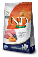 Farmina N&D Pumpkin Grain Free canine LAMB & BLUEBERRY ADULT MEDIUM & MAXI 2,5kg - ZESTAW PROMOCYJNY