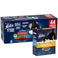 Felix Fantastic MIX smaków w galaretce: 44x85g + 1kg Felix GRATIS!