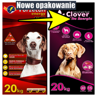 Forzecan Energy 51% mięsa BezGMO  / Nowe opakowania CLOVER Alta Energia 18kg\ Opakowanie uszkodzone (1915) !!! 