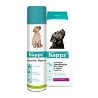HAPPS - szampon pielęgnacyjny dla psów o sierści ciemnej 200ml + HAPPS -Aerozol na pchły i kleszcze 250ml