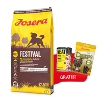 JOSERA Festival 12,5kg + Denties 180g & Meatlovers 400g GRATIS!!