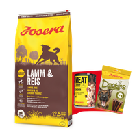 JOSERA Lamb & Rice 12,5kg + Denties 180g & Meatlovers 400g GRATIS!!