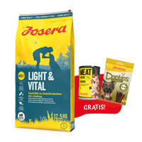 JOSERA Light & Vital 12,5kg + Denties 180g & Meatlovers 400g GRATIS!!