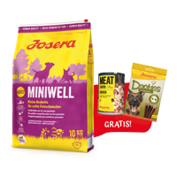 JOSERA Miniwell 10kg+Denties 180g & Meatlovers 400g GRATIS!!