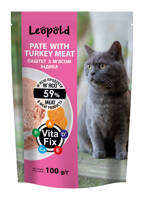 Leopold Pasztet mięsny z indykiem dla kotów 100g 
