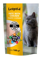 Leopold Pasztet mięsny z kurczakiem dla kotów 100g 