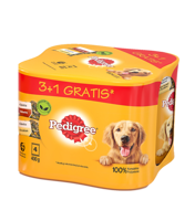PEDIGREE Adult  3+1 PUSZKA 4X400G - mokra karma dla psów w galaretce (2x Z KURCZAKIEM, 2x Z WOŁOWINĄ)