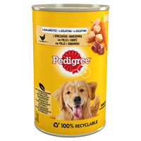 PEDIGREE Adult puszka 400g - mokra karma pełnoporcjowa dla dorosłych psów, z kurczakiem i marchewką w galaretce