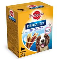 PEDIGREE DentaStix (średnie rasy) przysmak dentystyczny dla psów 28 szt. - 4x180g