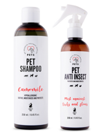PET Shampoo Camomile_Szampon Rumiankowy 250ml Hypoallergenic + PETS ANTI INSECT - skuteczna ochrona przeciw kleszczom, pchłom oraz innym owadom 250ml