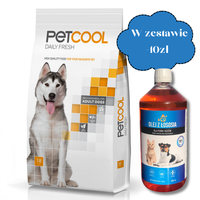 PETCOOL Daily Fresh dla dorosłych psów 18kg + Olej z łososia dla psów i kotów 1000ml