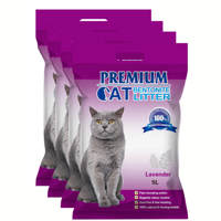 Premium Cat Żwirek Bentonitowy Zbrylający - Lawendowy dla kota 4x5L