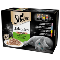 SHEBA saszetka 12x85g Select Slices in Gravy - mokra karma dla kotów w sosie (z łososiem, z białą rybą, z kurczakiem, z wołowiną)
