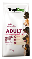 TROPIDOG Premium Adult medium & large breed wołowina z ryżem 12kg